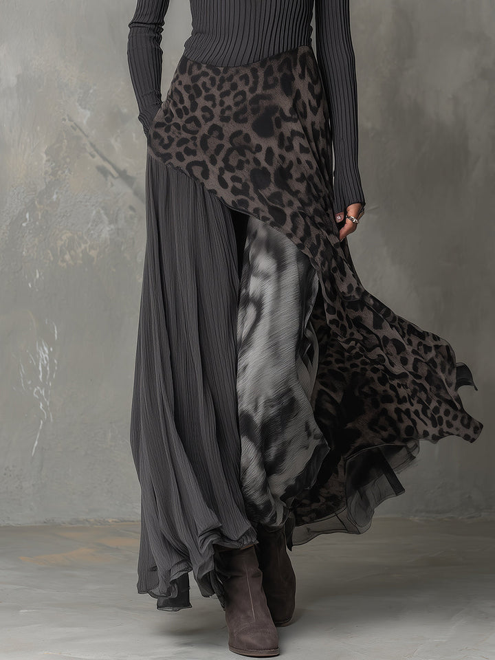 Martina | Dlouhé boho šaty s leopardím vzorem