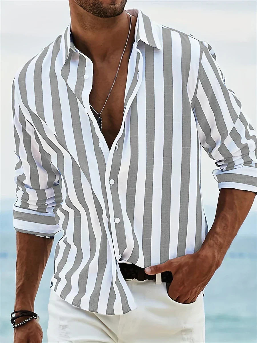 Leoš | Lehká pruhovaná letní košile