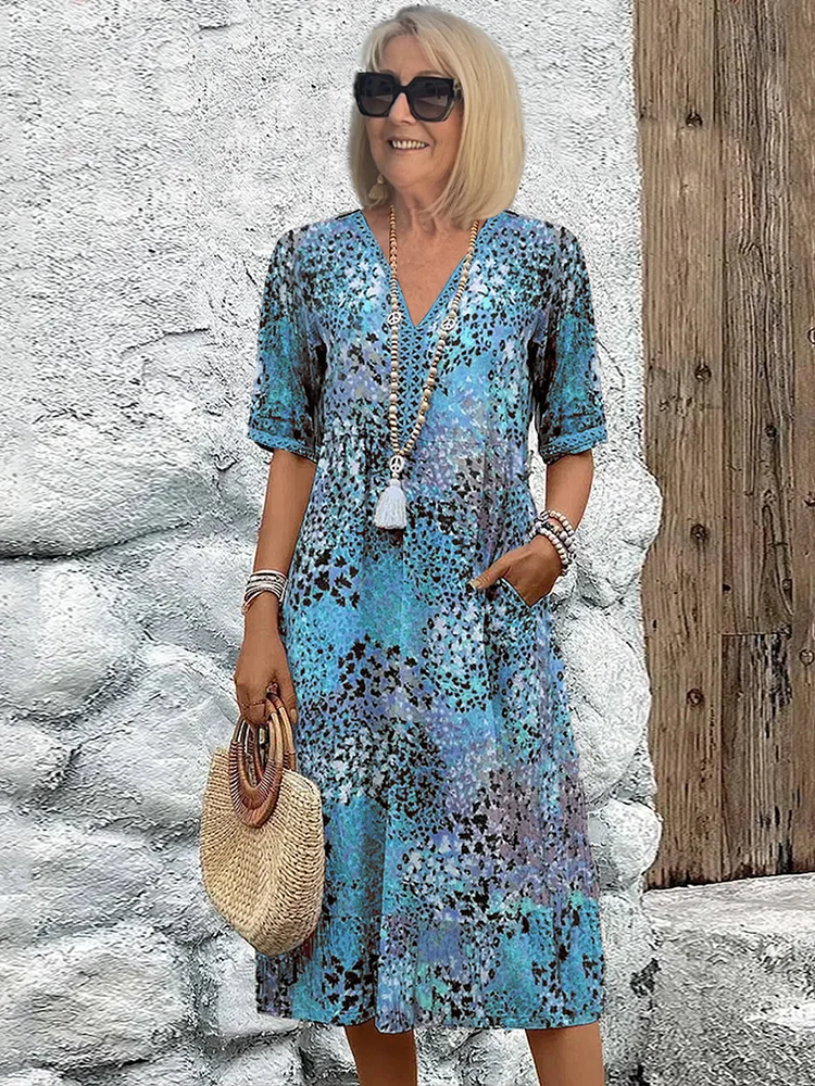 Zuzana | Barevné midi šaty s draperií