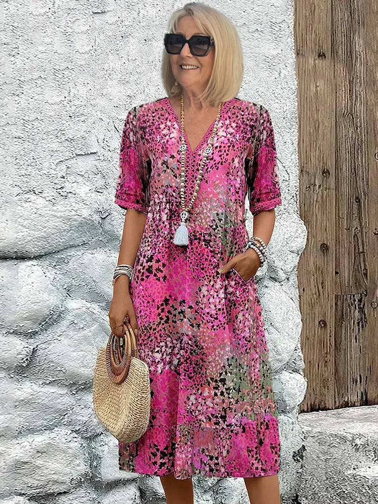 Zuzana | Barevné midi šaty s draperií