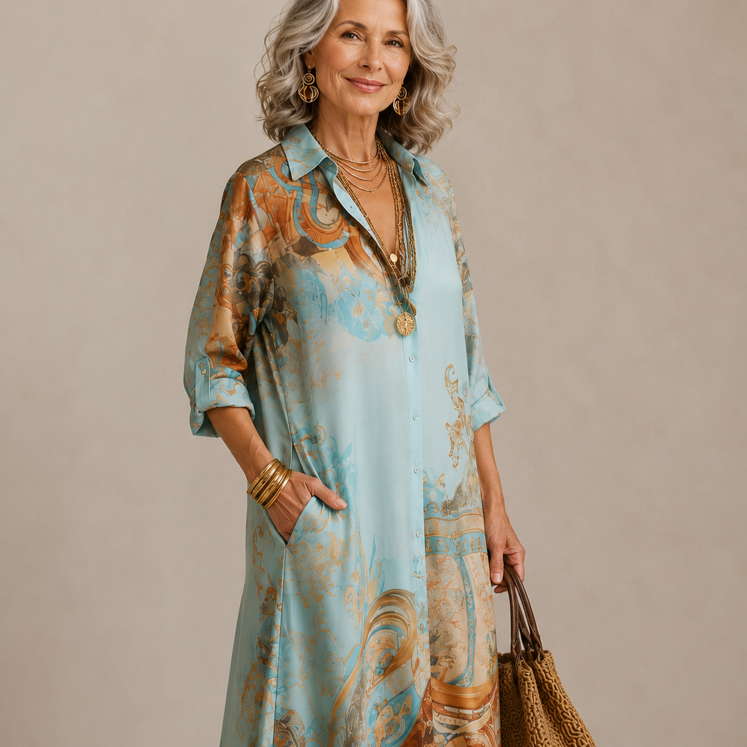 Vanda | Luxusní maxi šaty s potiskem